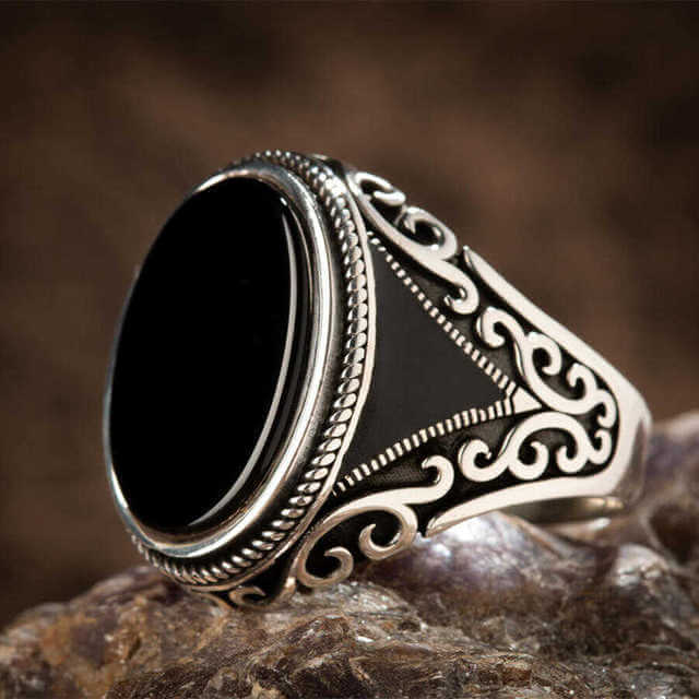 Peris Gems  Ancient Silver Mystique Diamond Turkish Signet Rings for Men SHEIN Amazon Temu