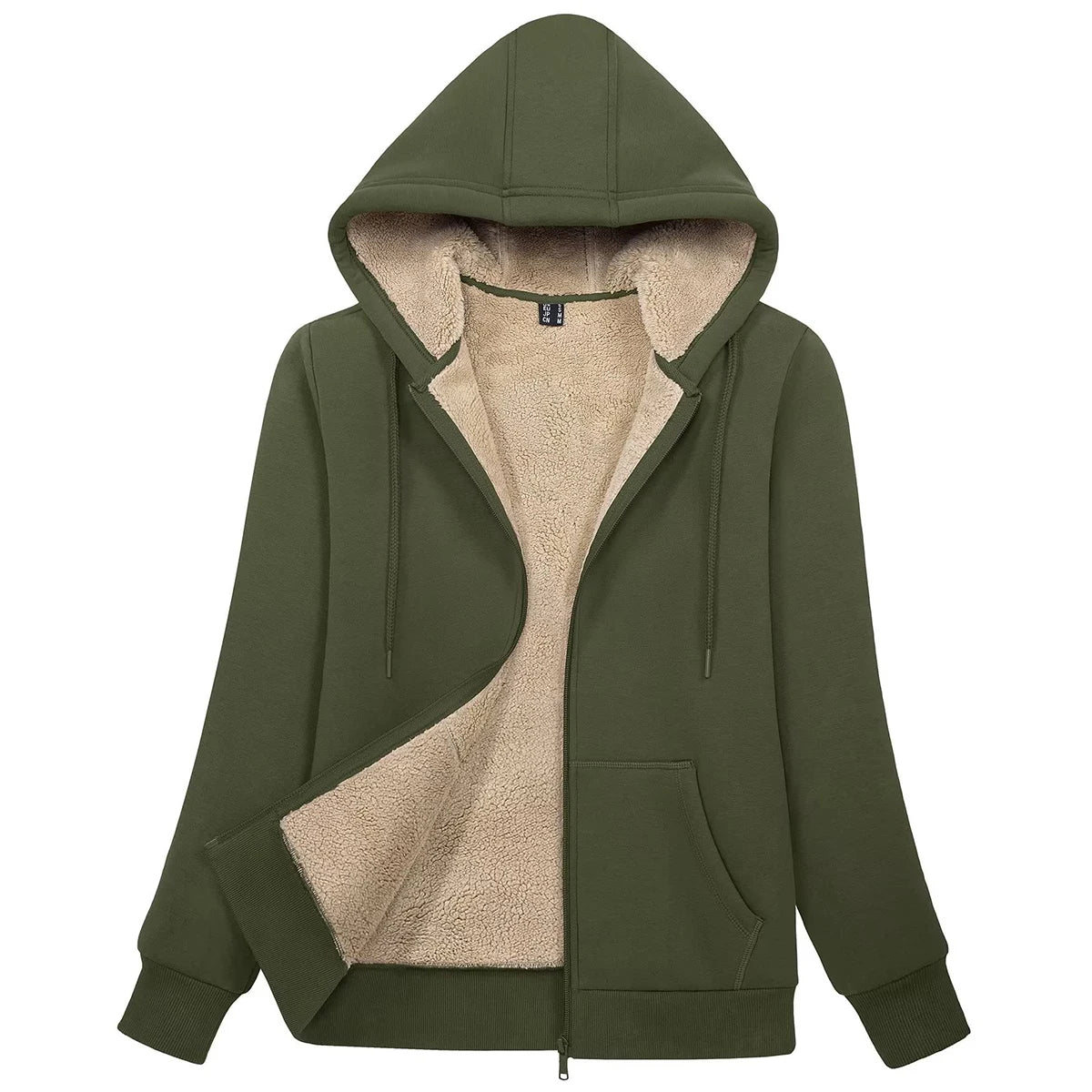 Peris Gems army green / CN 3XL (US 2XL) MAGCOMSEN Womens Sherpa Lined Fleece Jacket Zip Up Casual Hoodie Winter Warm Thicken Jackets SHEIN Amazon Temu