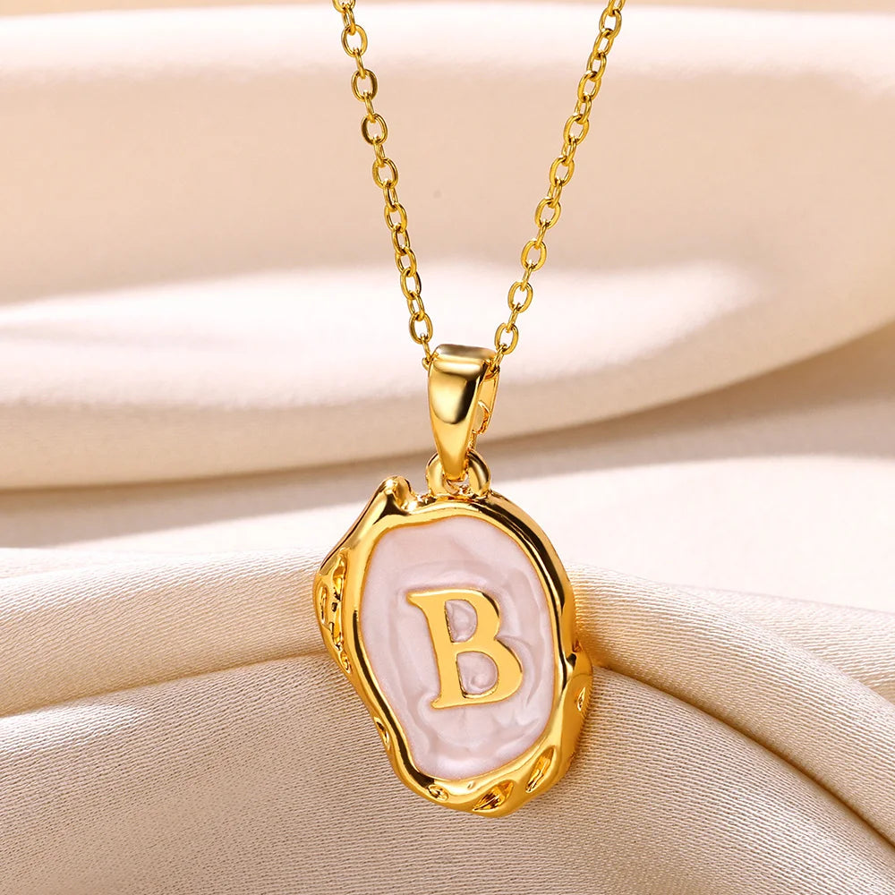 Peris Gems B / Gold / CHINA Y2K 26 Letter Pendant Necklaces for Women Alphabet A-Z Initials Sweet Cool Girl Punk Necklace Aesthetic Stainless Steels Jewelry SHEIN Amazon Temu