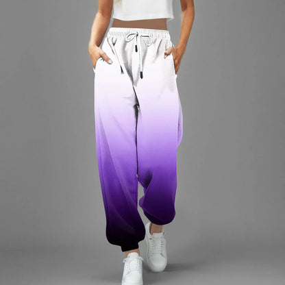 Peris Gems b-Purple / XXL / CN Streetwear Y2k Pants For Women 2024 High Waist Baggy Pockets Harem Pants Parachute Sweatpants Gradient Printed Casual Trousers SHEIN Amazon Temu