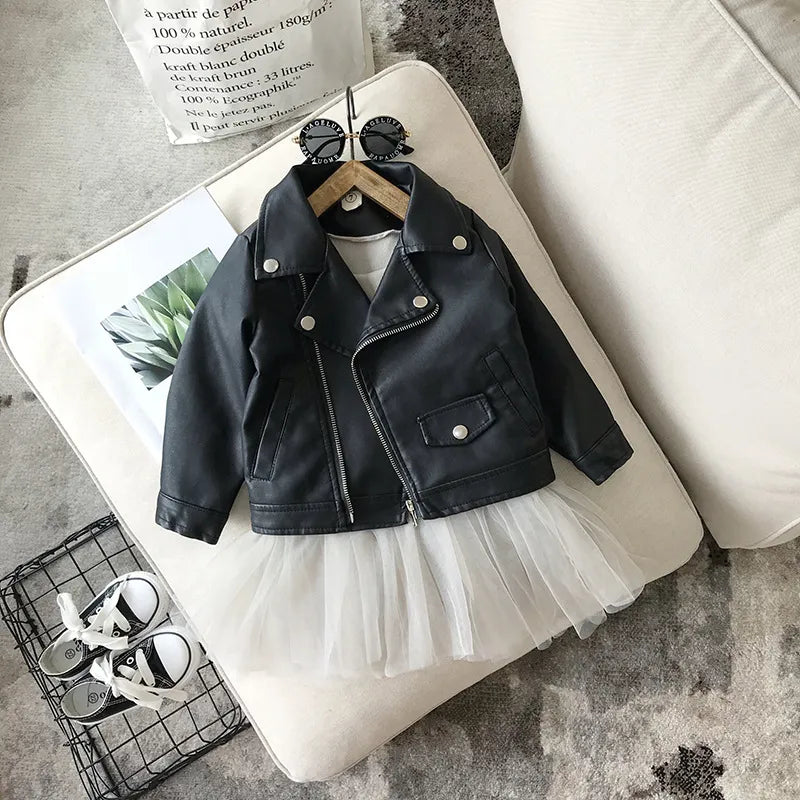 Peris Gems  Baby Girls Black PU Leather Biker Jackets SHEIN Amazon Temu