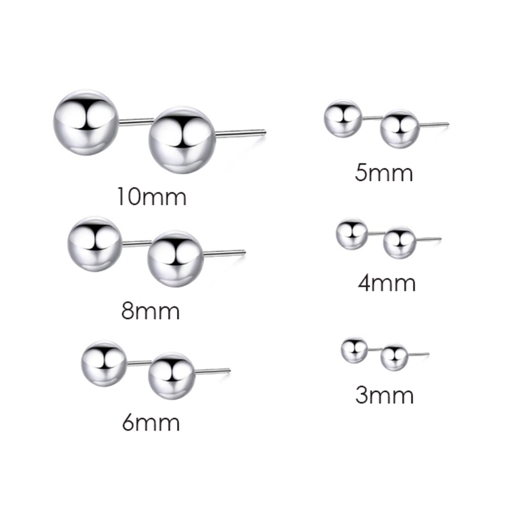 Peris Gems  Ball Stud Earrings | Stainless-Steel Round Ball Piercings SHEIN Amazon Temu