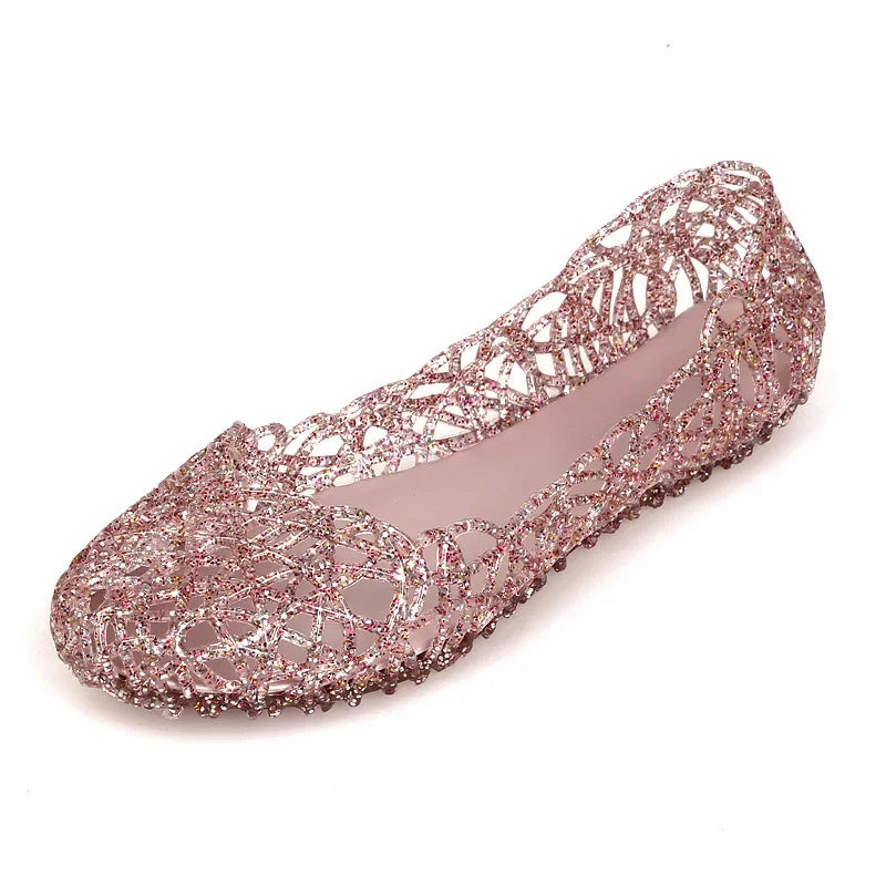 Peris Gems Baotou Sandals Summer Bling Crystal Hollow Jelly Shoes Women Flat Soft Sole Beach Shoes Platform Shoes Sandalias De Mujer SHEIN Amazon Temu