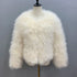 Peris Gems  Beige / S Coat Bust 92cm Thick Fluffy Feather Winter Coat Jackets for Women SHEIN Amazon Temu