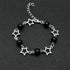 Peris Gems Black 1PC Star Bracelet Y2K Artificial Acrylic Bead Alloy Girl Charm Jewelry Valentine&