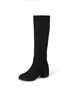 Peris Gems  Black / 3 Suede Flock Knee High Round Toe Boots for Women SHEIN Amazon Temu