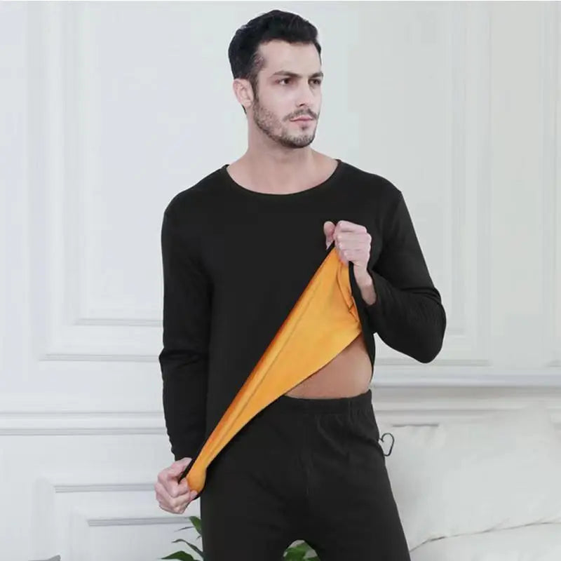 Peris Gems  black / L Winter Thermal Underwear Sets for Men - Velvet Tops + Pants SHEIN Amazon Temu