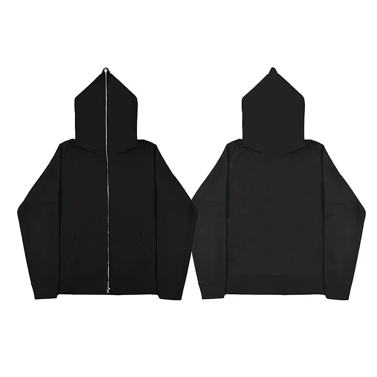 Peris Gems BLACK Long zip / XXXL High Street Hoodie Men Retro Zip Up Long Sleeve Loose Jacket Coats Harajuku Casual Gothic Hooded Sweatshirt Y2K Streetwear SHEIN Amazon Temu