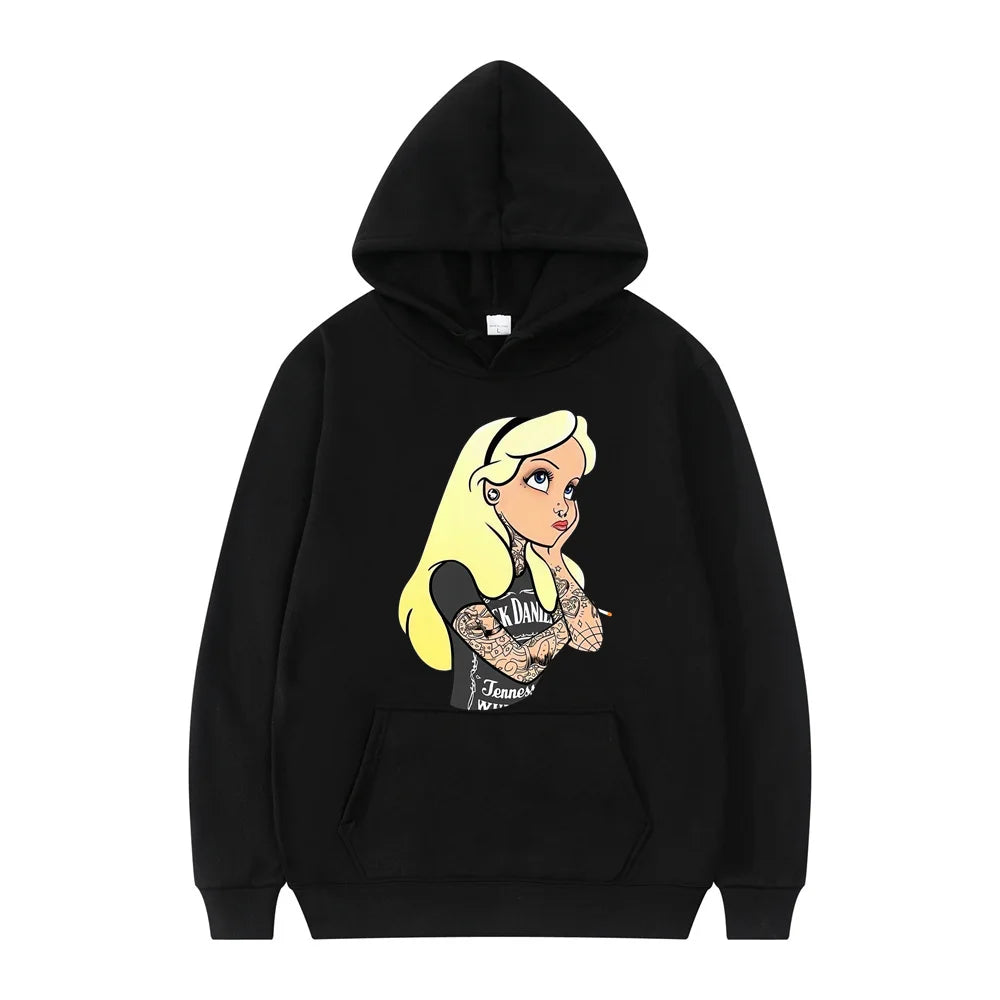 Peris Gems Black / M Disney Princess Cartoon Anime Women Pullover Spring Autumn Oversized Hoodie Fashion Casual Couple Sweatshirt Clothes Hot Sale SHEIN Amazon Temu