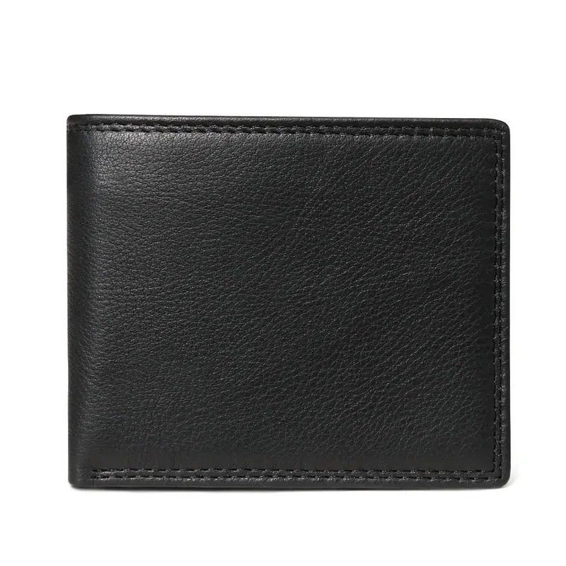 Peris Gems  Black Plain Wallet GENODERN Cow Leather Men Wallets with Coin Pocket Vintage Male Purse RFID Blocking Genuine Leather Men Wallet with Card Holders SHEIN Amazon Temu