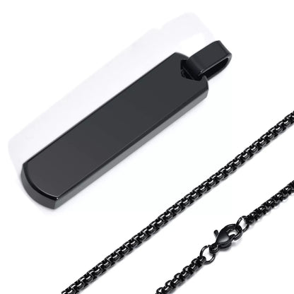 Peris Gems  Black PN-1676B / 55cm / A Thick Geometric Bar Initial A-Z Pendant Necklace Unisex SHEIN Amazon Temu