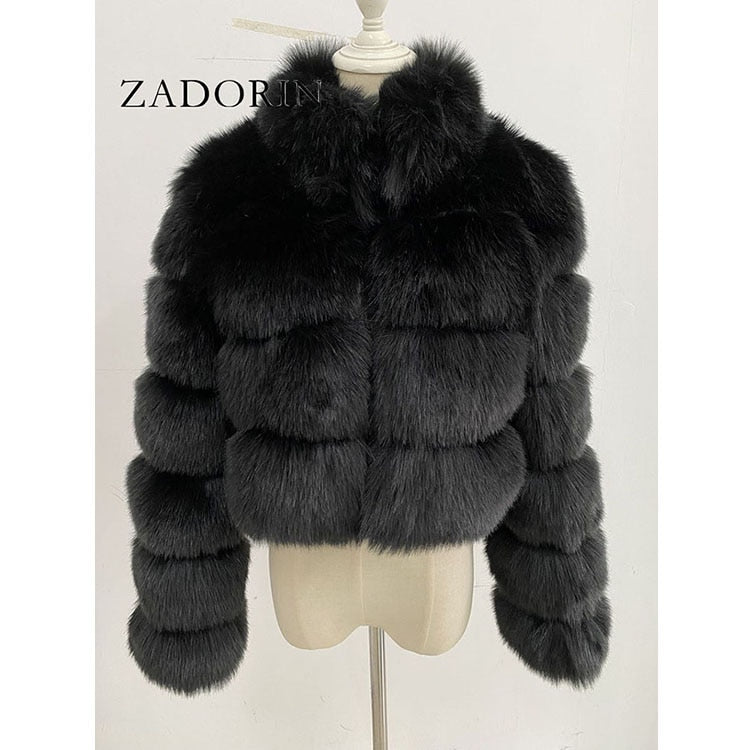 Peris Gems  Black / S Short Faux Fur Coat Jackets for Women | Crop Top Winter Jackets Short Faux Fur Coat Jackets for Women Crop Top Winter Jacket SHEIN Amazon Temu