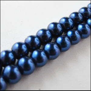 Peris Gems Blue (200pcs Per Lot) B Quality 3.5x4MM Dyed Glass Pearl Round Loose Beads 30&quot; Length For Jewelry Making DIY SHEIN Amazon Temu