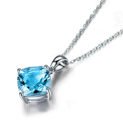 Peris Gems  Blue Classic Square Blue Diamond Love Necklace for Women SHEIN Amazon Temu