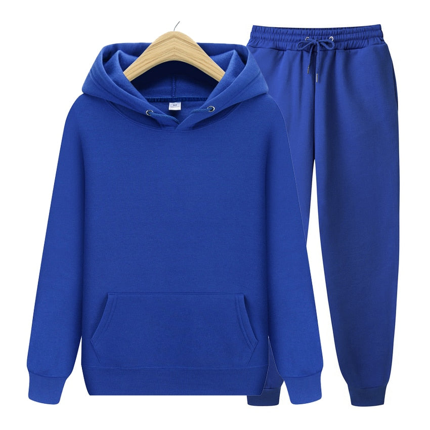 Peris Gems  Blue / S Casual Autumn Hoodie and Sweatpants Tracksuit Set Unisex SHEIN Amazon Temu