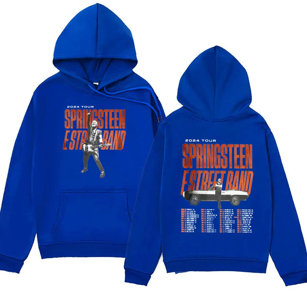 Peris Gems Blue / XXXL Rapper Bruce Springsteen and E Street Band 2024 Tour Hoodie Men Fall Winter Long Sleeve Sweatshirts Unisex Y2k Streetwear Hoody SHEIN Amazon Temu