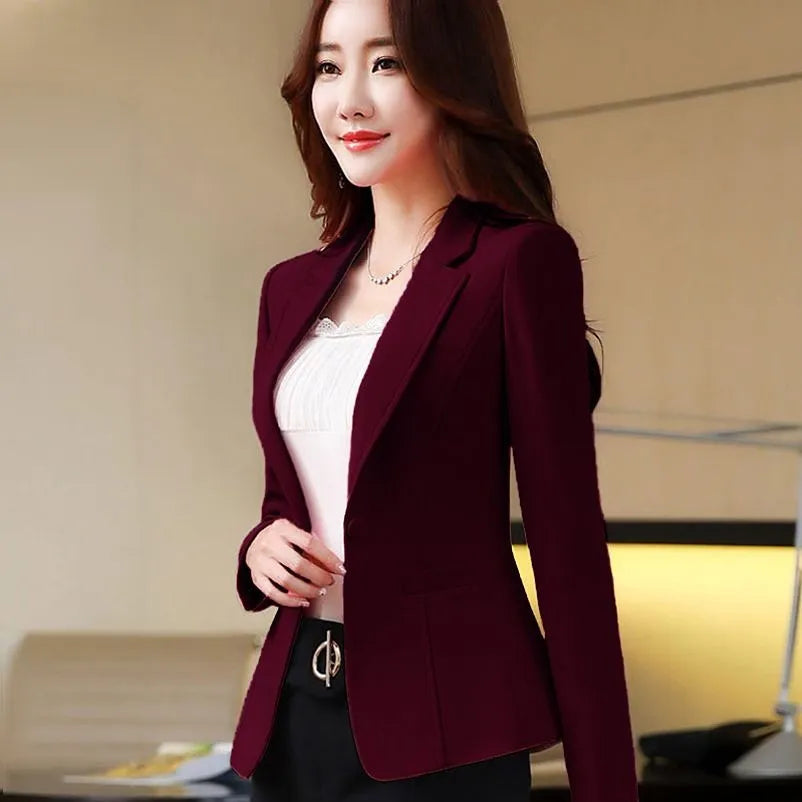 Peris Gems  Burgundy / M Casual Slim Elegant Suit Blazer Jackets for Women SHEIN Amazon Temu