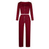 Peris Gems  Burgundy / S Ribbed 2pc Crop Top and Pants Set for Women | Casual Outfits SHEIN Amazon Temu