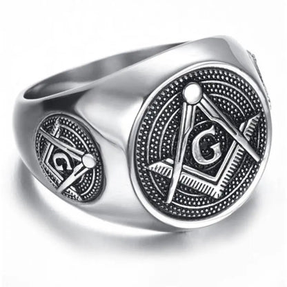 Peris Gems  C17055-Silver / 7 Vintage Masonic Freemason Drip Eye of Power Rings SHEIN Amazon Temu