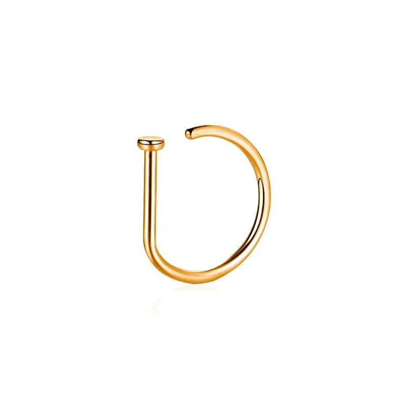 Peris Gems C3-1pc-Golden 1pc Fake Nose Rings Hoops, Hypoallergenic Stainless Steel D Shape Nose Clip Piercing Jewelry for Women Men 1pc Fake Nose Rings Hoops, Hypoallergenic Stainless Steel D Shape Nose Clip Piercing Jewelry for Women Men SHEIN Amazon Temu