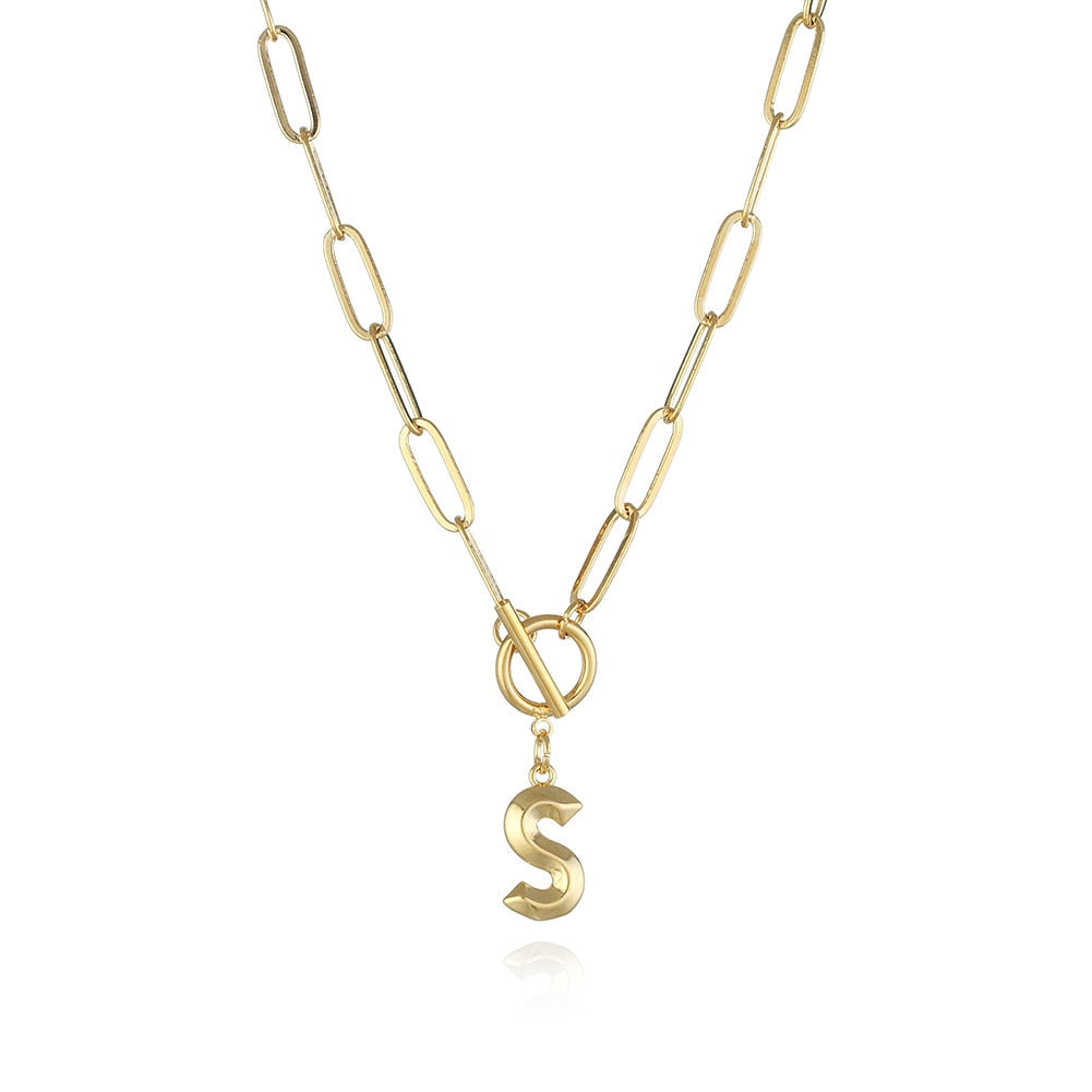 Peris Gems  Clasp Initial Letter Necklaces - Paperclip Necklace with Initial Pendant SHEIN Amazon Temu