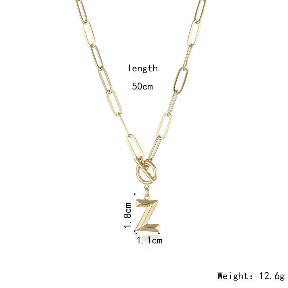 Peris Gems  Clasp Initial Letter Necklaces - Paperclip Necklace with Initial Pendant SHEIN Amazon Temu