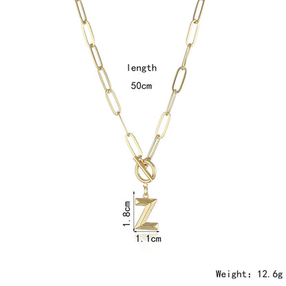 Peris Gems  Clasp Initial Letter Necklaces - Paperclip Necklace with Initial Pendant SHEIN Amazon Temu