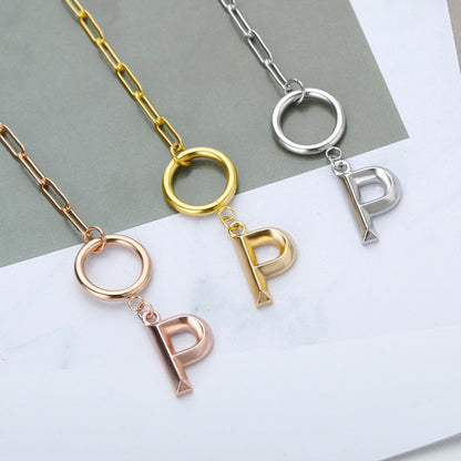 Peris Gems  Clasp Initial Letter Necklaces - Paperclip Necklace with Initial Pendant SHEIN Amazon Temu