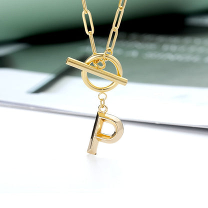 Peris Gems  Clasp Initial Letter Necklaces - Paperclip Necklace with Initial Pendant SHEIN Amazon Temu