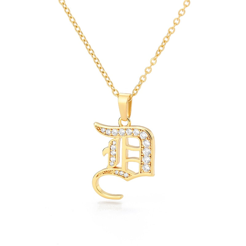 Peris Gems  D Capital Initial Letter Necklace Stainless Unisex | Gold Chain Capital Initial Letter Necklace Stainless Unisex |Gold Chain SHEIN Amazon Temu