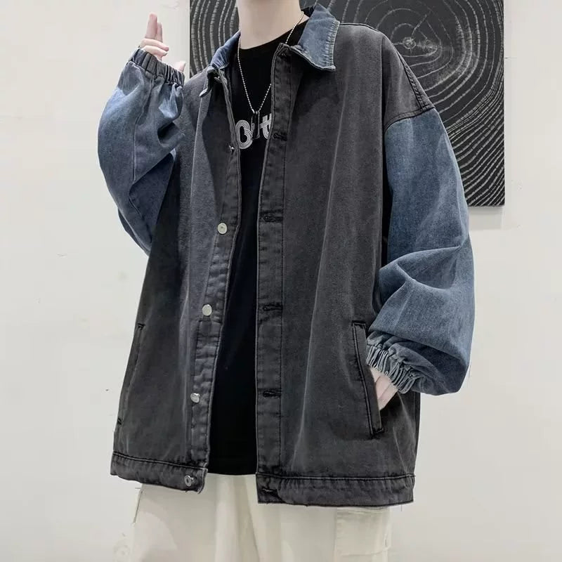 Peris Gems Dark gray Denim Outwear / M Hong Kong Style Handsome Teenagers Spring and Autumn Jacket Denim Outwear SHEIN Amazon Temu