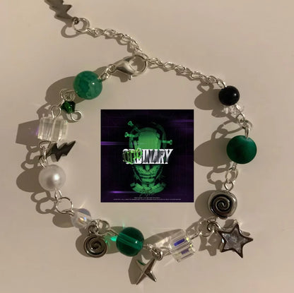 Peris Gems dark green handmade skz album inspired bracelets， Y2K Aesthetic Jewelry SHEIN Amazon Temu