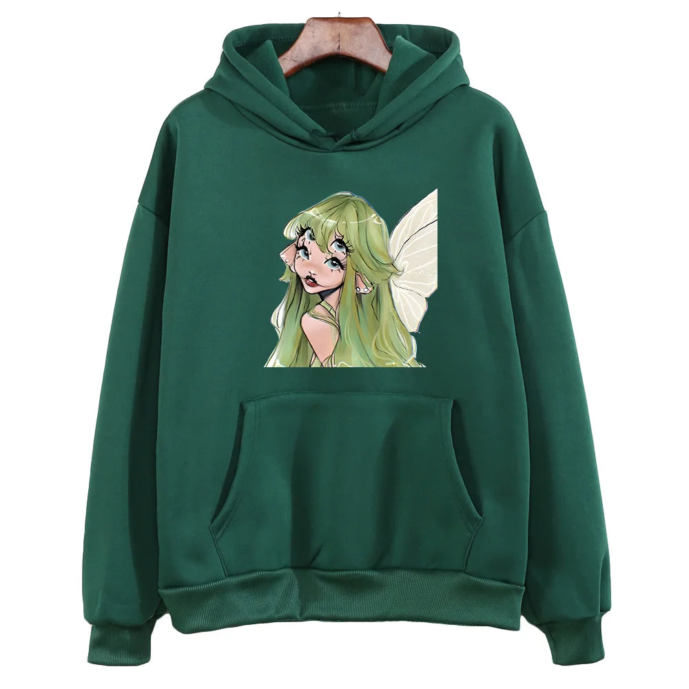 Peris Gems dark-green / L Melanie Martinez Portals Hoodies Women Aesthetic Streetwear Pullover Oversized Fleece Sweatshirts Winter Long Sleeve Clothes SHEIN Amazon Temu