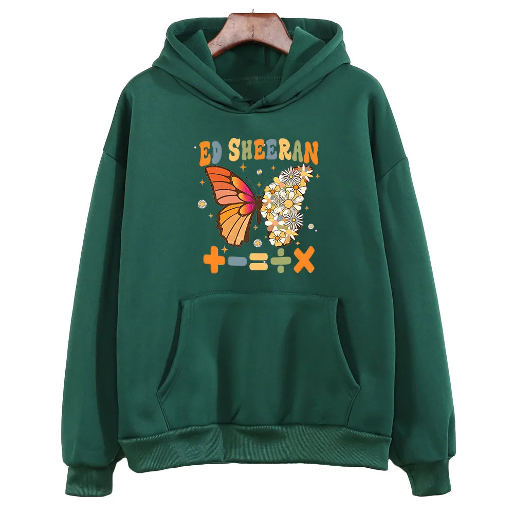 Peris Gems dark-green / S Ed Sheeran 2023 Tour Sweatshirts Women Aesthetic Hoodies Winter Fleece Sudadera with Pocket Clothing Oversized O-neck Pullover SHEIN Amazon Temu