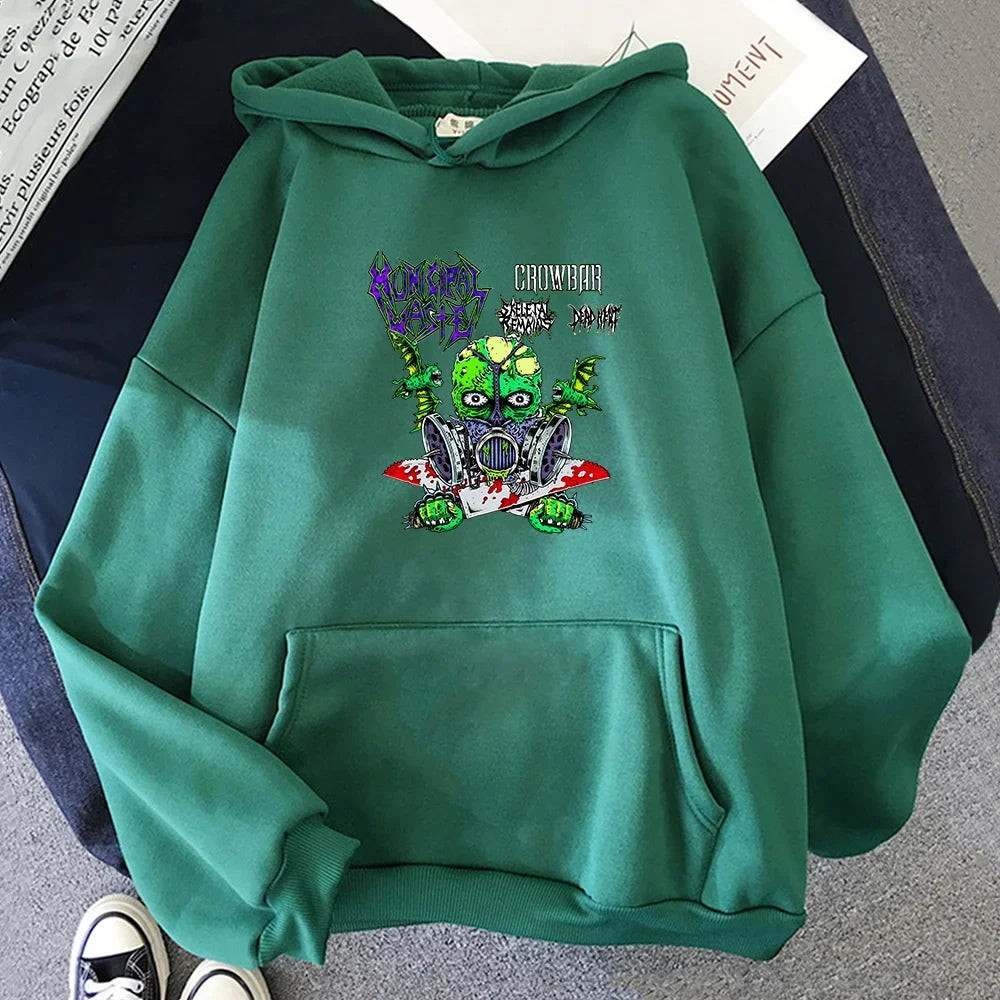 Peris Gems dark-green / XXXL MUNICIPALL WASTE Printed Hooded Pullovers Men&