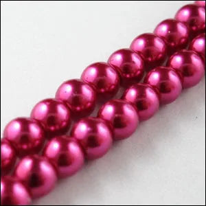 Peris Gems Dark Magenta (200pcs Per Lot) B Quality 3.5x4MM Dyed Glass Pearl Round Loose Beads 30&quot; Length For Jewelry Making DIY SHEIN Amazon Temu