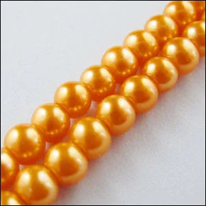 Peris Gems Dark Orange (200pcs Per Lot) B Quality 3.5x4MM Dyed Glass Pearl Round Loose Beads 30&quot; Length For Jewelry Making DIY SHEIN Amazon Temu