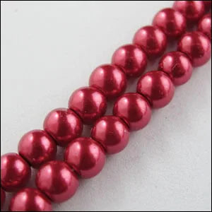 Peris Gems Dark Red (200pcs Per Lot) B Quality 3.5x4MM Dyed Glass Pearl Round Loose Beads 30&quot; Length For Jewelry Making DIY SHEIN Amazon Temu