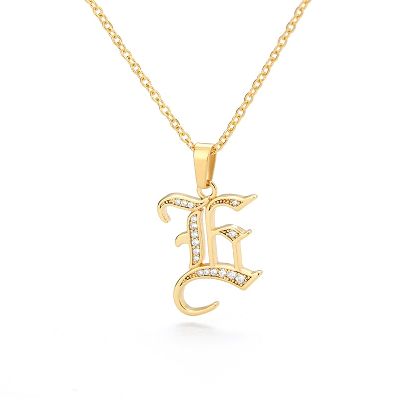 Peris Gems  E Capital Initial Letter Necklace Stainless Unisex | Gold Chain Capital Initial Letter Necklace Stainless Unisex |Gold Chain SHEIN Amazon Temu