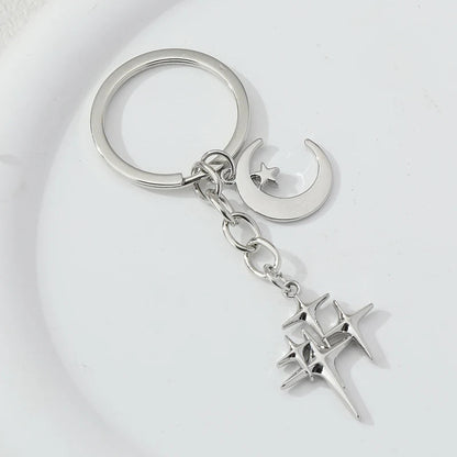 Peris Gems E6617 / CN Y2K Keychains Star Moon Metal Key Rings For Women Men Friendship Gift Handbag Decoration Handmade Jewelry SHEIN Amazon Temu