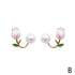 Peris Gems  Earring B Elegant Enamel Pink Tulip Flower Pendant Necklace for Women SHEIN Amazon Temu