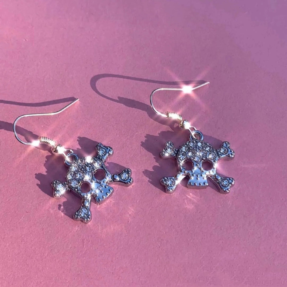 Peris Gems Earrings Y2K Bling Crystal Skull Earrings DIY Aesthetic Necklace Earring for Women Egirl Jewelry Set Goth Accessories Punk Korean Fashion SHEIN Amazon Temu