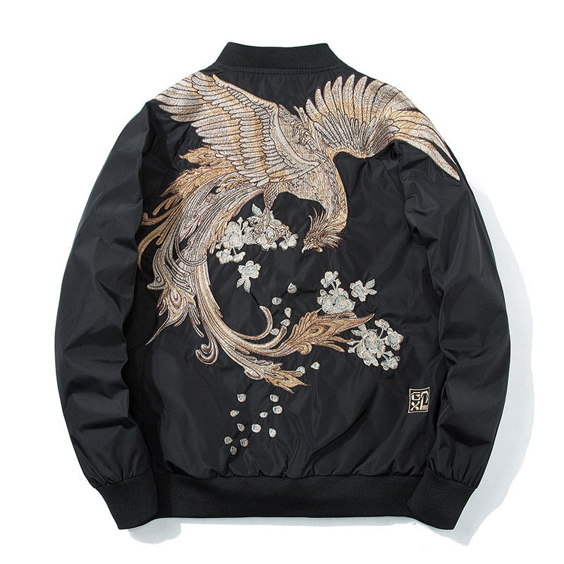 Peris Gems  Embroidered Bird Bomber Jacket for Men | Street Fashion Jackets Embroidered Bird Bomber Jacket for Men Street Fashion Jacket SHEIN Amazon Temu