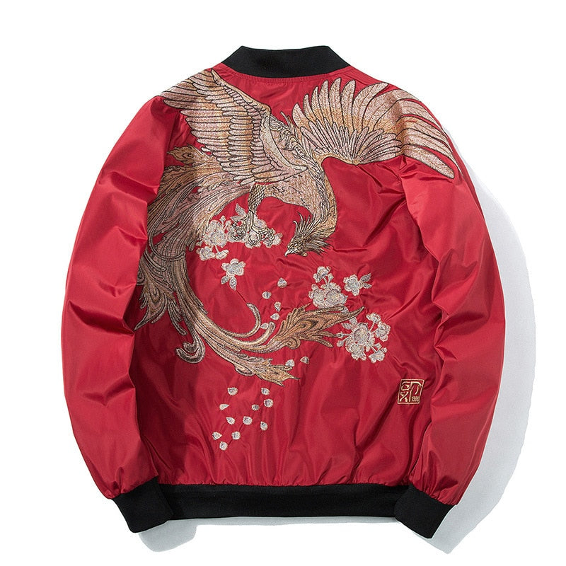 Peris Gems  Embroidered Bird Bomber Jacket for Men | Street Fashion Jackets Embroidered Bird Bomber Jacket for Men Street Fashion Jacket SHEIN Amazon Temu