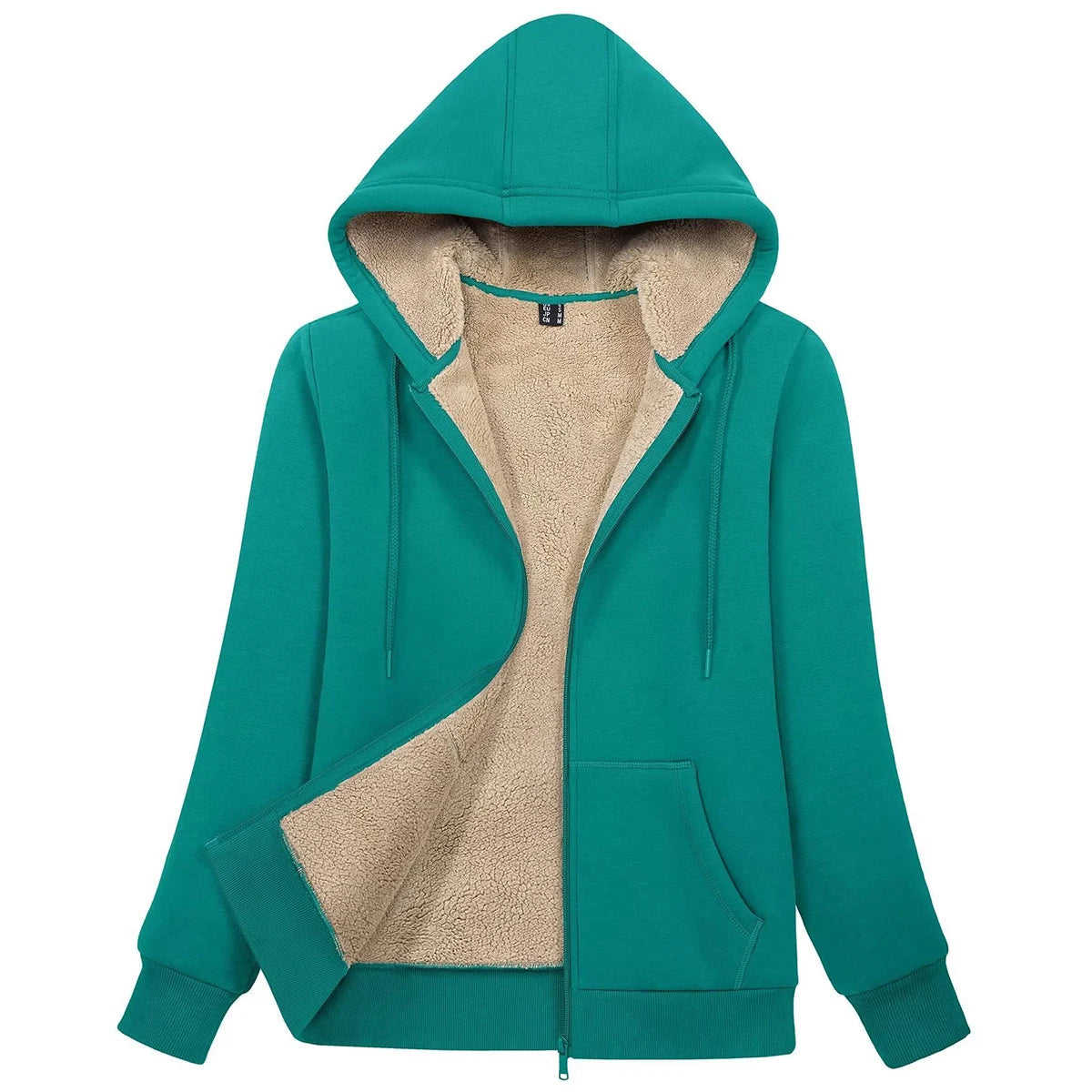 Peris Gems emerald green / CN 2XL (US XL) MAGCOMSEN Womens Sherpa Lined Fleece Jacket Zip Up Casual Hoodie Winter Warm Thicken Jackets SHEIN Amazon Temu