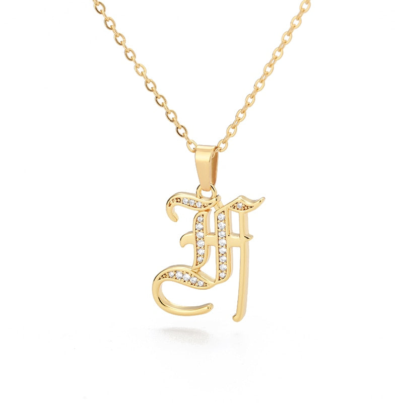 Peris Gems  F Capital Initial Letter Necklace Stainless Unisex | Gold Chain Capital Initial Letter Necklace Stainless Unisex |Gold Chain SHEIN Amazon Temu