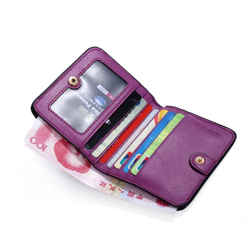 Peris Gems  Fashion Split Leather Women Wallets Mini Purse Lady Small Leather Wallet with Coin Pocket SHEIN Amazon Temu