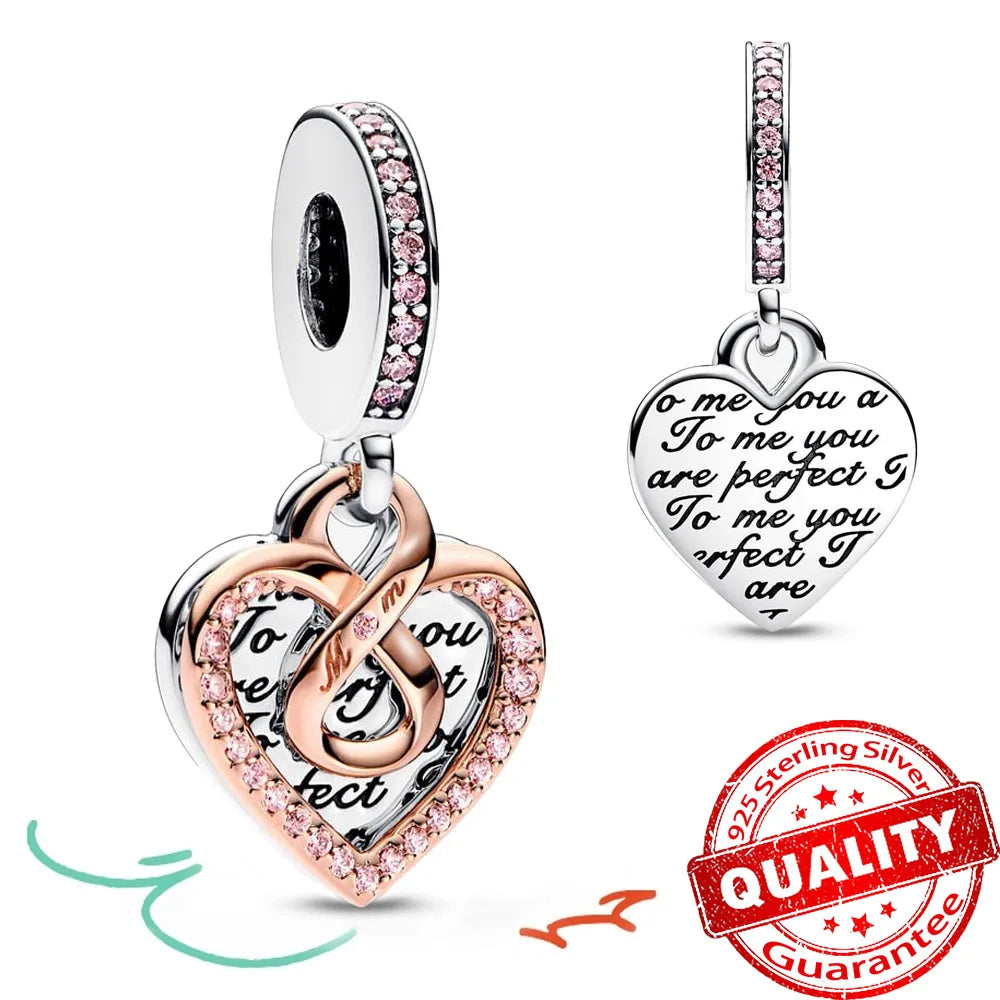 Peris Gems FCC110 New Arrival 925 Sterling Silver Love You Mom Entwined Infinite Hearts Charm Fit Original Bracelet for Women Necklace DIY Jewelry New Arrival 925 Sterling Silver Love You Mom Entwined Infinite Hearts Charm Fit Original Bracelet for Women Necklace DIY Jewelry SHEIN Amazon Temu