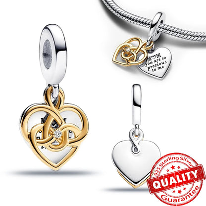 Peris Gems FCC377 New Arrival 925 Sterling Silver Love You Mom Entwined Infinite Hearts Charm Fit Original Bracelet for Women Necklace DIY Jewelry New Arrival 925 Sterling Silver Love You Mom Entwined Infinite Hearts Charm Fit Original Bracelet for Women Necklace DIY Jewelry SHEIN Amazon Temu