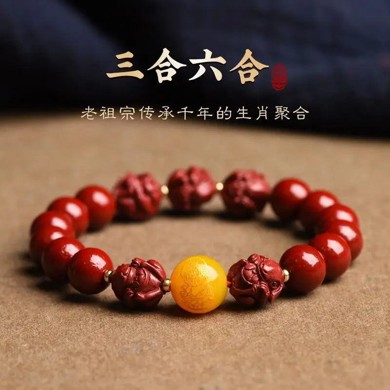 Peris Gems Fidelity Genuine Cinnabar Six Three-in-One Bracelet Zodiac HandString Auspicious Gathering Lucky Jewelry Gift for Men and Women Fidelity Genuine Cinnabar Six Three-in-One Bracelet Zodiac HandString Auspicious Gathering Lucky Jewelry Gift for Men and Women SHEIN Amazon Temu